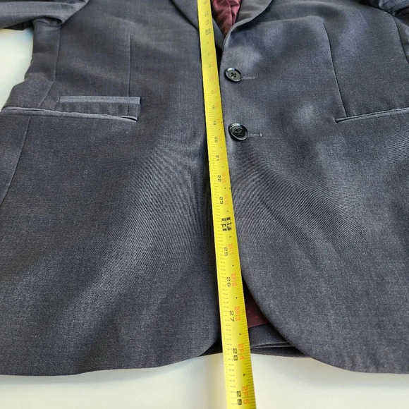 Express Photographer Slim Blazer Dark Gray Mens 38S Suit Jacket Coat 38 Short - Picture 6 of 12